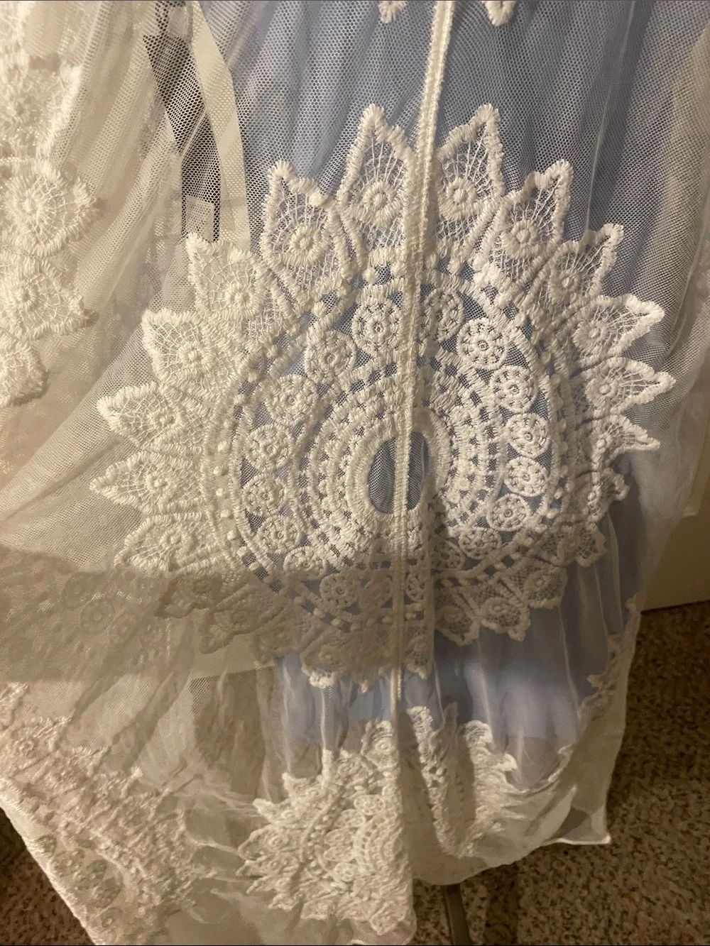 RACHEL ZOE Delicate White Lace Sheer Duster - Layering Kimono One  Sz fits All